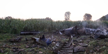 Aftermath of Antonov cargo plane crash in Greece