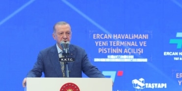 CUMHURBAŞKANI ERDOĞAN: "YENİ TERMİNAL ESKİSİNE KIYASLA 6 KAT BÜYÜTÜLMÜŞTÜR" CUMHURBAŞKANI ERDOĞAN, YENİ ERCAN HAVALİMANI'NI AÇTI