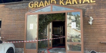 KARTALKAYA'DA YANAN OTELİN İÇİ GÖRÜNTÜLENDİ