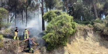 GEMLİK'TE ÇAMLIK ALANDA ÇIKAN YANGIN KISA SÜREDE SÖNDÜRÜLDÜ