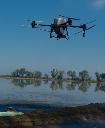 DRON İLE ÇELTİK EKİMİ KARACABEY'DE ÇELTİK ÜRETİCİSİ TEKNOLOJİYE YÖNELDİ DRONE İLE EKİM YAPTI