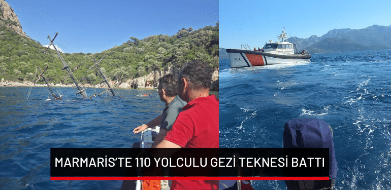 Marmaris’te  110 yolculu gezi teknesi battı!