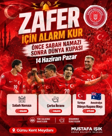 MİLLİ MAÇ HEYECANI GÜRSU'DA YAŞANACAK