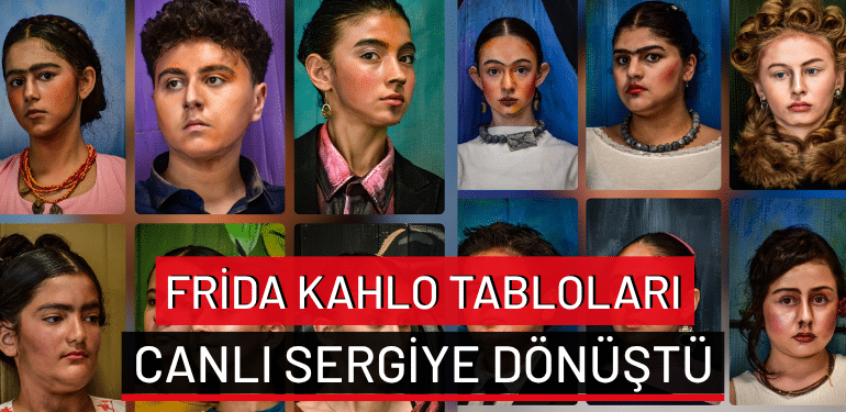 Bursa’da Frida Kahlo tabloları canlı sergiye dönüştü