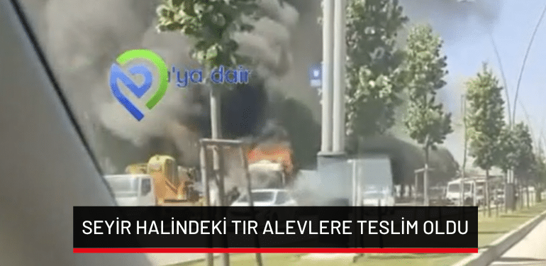 Bursa’da seyir halindeki tır alevlere teslim oldu