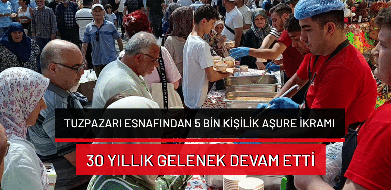 Bursa’da Tuzpazarı esnafından 5 bin kişilik aşure ikramı: 30 yıllık gelenek devam etti