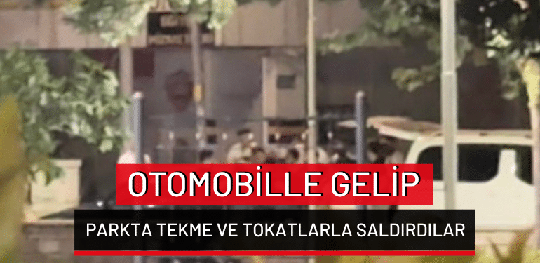 Bursa’da otomobille gelip parkta tekme ve tokatlarla saldırdılar