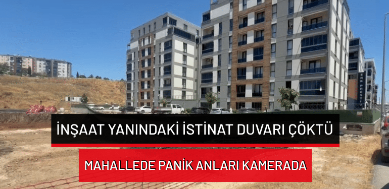 Bursa’da inşaat yanındaki istinat duvarı çöktü: Mahallede panik anları kamerada!