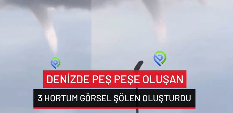 Bursa’da denizde peş peşe oluşan 3 hortum görsel şölen oluşturdu