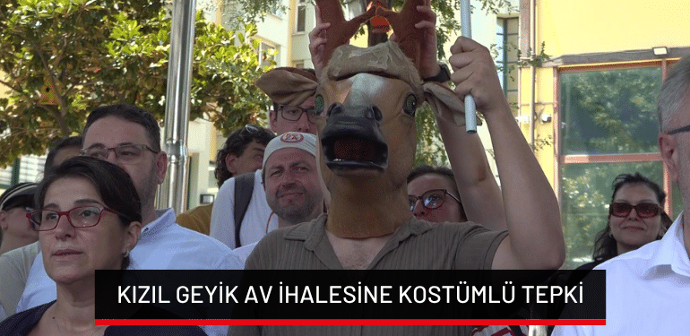 Bursa’da kızıl geyik av ihalesine kostümlü tepki