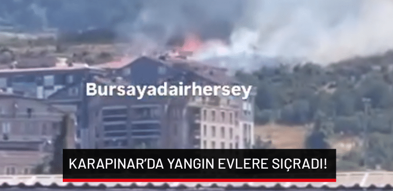 Bursa’da Karapınar’da yangın evlere sıçradı!
