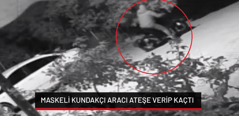 Bursa’da maskeli kundakçı aracı ateşe verip kaçtı