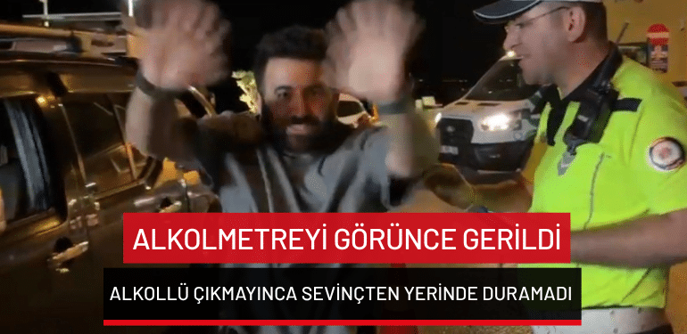 Bursa’da alkolmetreyi görünce gerildi… Alkollü çıkmayınca sevinçten yerinde duramadı