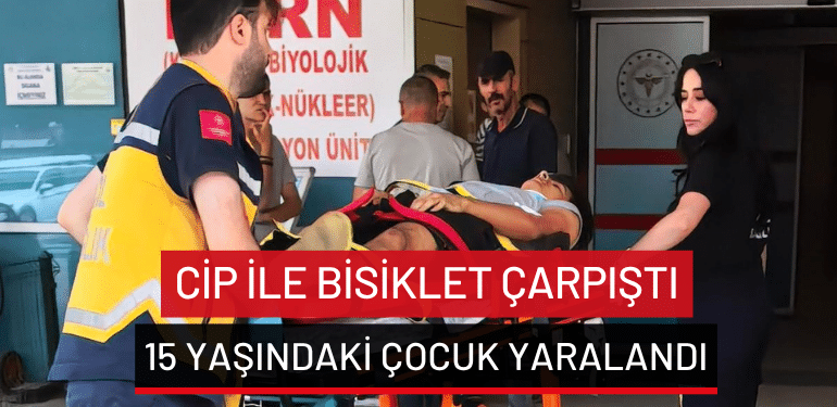 İnegöl’de cip ile bisiklet çarpıştı: 15 yaşındaki çocuk yaralandı