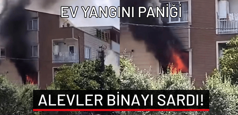 Bursa’da ev yangını paniği: Alevler binayı sardı!