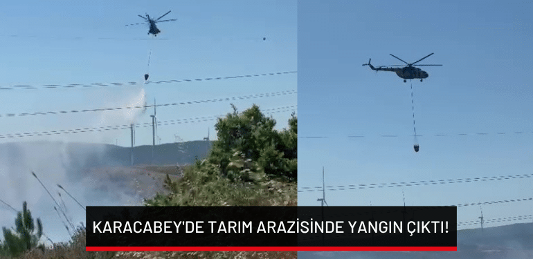 Bursa Karacabey’de tarım arazisinde yangın çıktı!