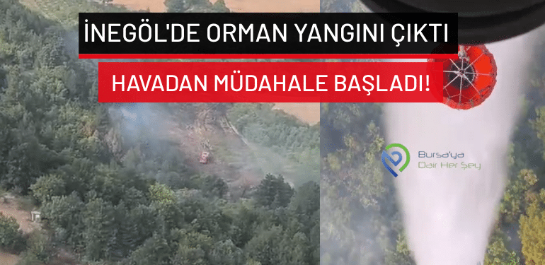 İnegöl’de orman yangını çıktı: Havadan müdahale başladı!