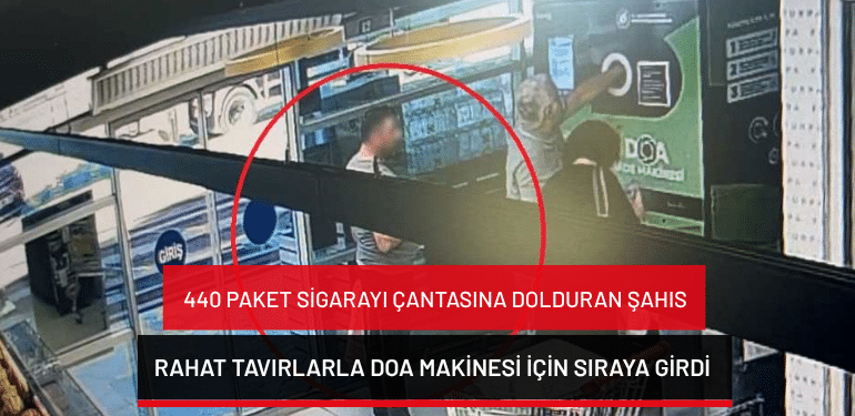 Bursa’da 440 paket sigarayı çantasına dolduran şahıs DOA makinesi için sıraya girdi