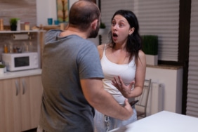 Couple with infidelity problem fighting about cheating