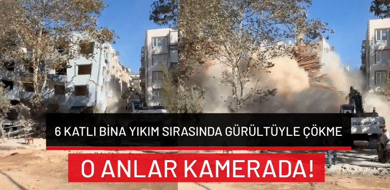 Bursa’da 6 katlı bina yıkım sırasında gürültüyle çökme: O anlar kamerada!