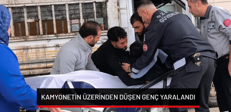 Bursa İnegöl’de kamyonetin üzerinden düşen genç yaralandı