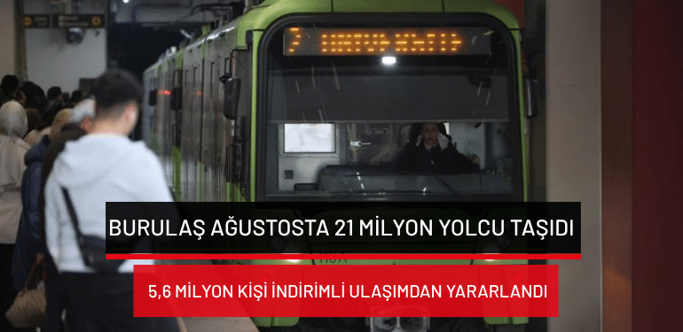 BURULAŞ ağustosta 21 milyon yolcu taşıdı: 5,6 milyon kişi indirimli ulaşımdan yararlandı
