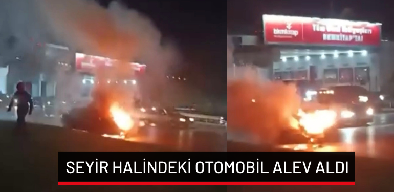 Bursa’da seyir halindeki otomobil alev aldı
