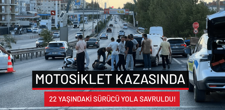 Bursa-Mudanya yolunda motosiklet kazasında 22 yaşındaki sürücü yola savruldu!