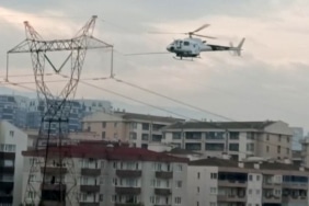 BURSA'DA İLETİM HATLARINA HELİKOPTERLİ BAKIM: DİKKAT ÇEKEN ANLAR KAMERADA