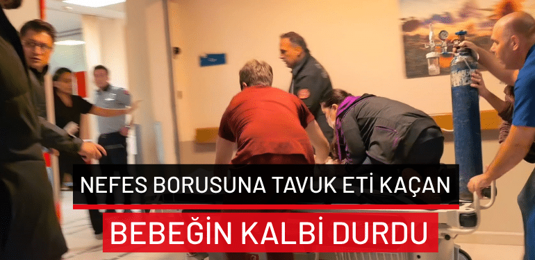 İnegöl’de nefes borusuna tavuk eti kaçan bebeğin kalbi durdu