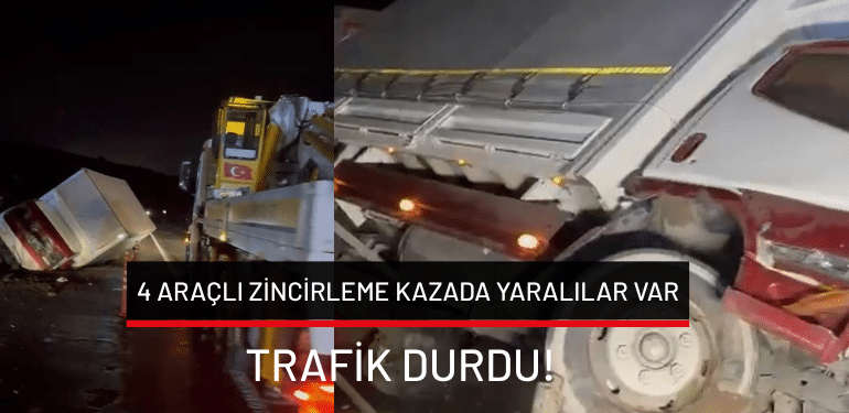 Bursa’da 4 araçlı zincirleme kazada yaralılar var… Trafik durdu!