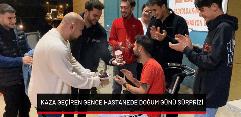 İnegöl’de kaza geçiren gence hastanede doğum günü sürprizi